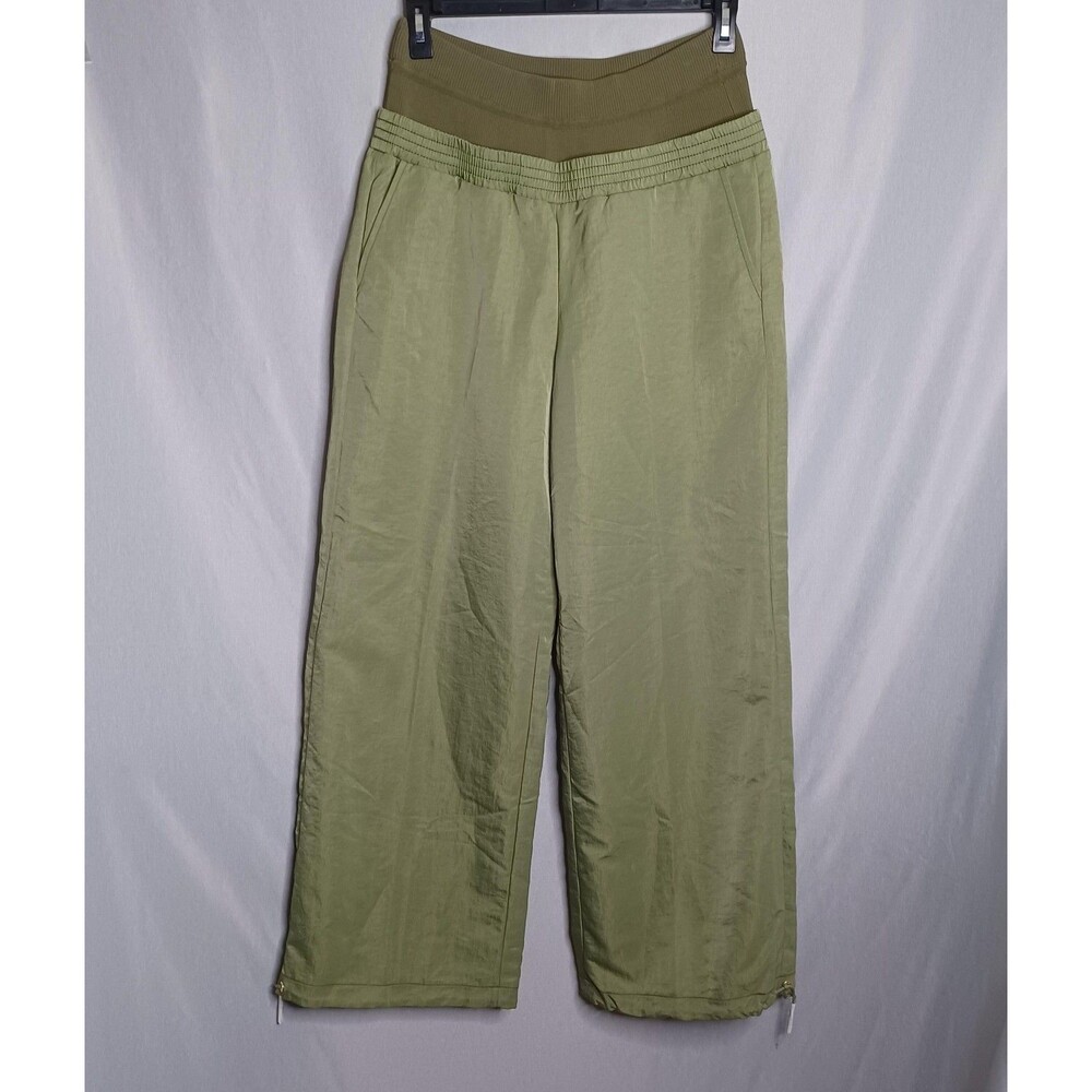 Dion Lee Pants Womens 6 Green Nylon Windbreaker Wide Leg Pull On Casual Travel